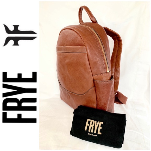 NWT FRYE genuine leather backpack cognac - Picture 3 of 7